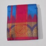 Anandha Blue color Karishma Soft Silk 7 Inch Border Fine Quality Dhoti