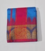 Anandha Blue color Karishma Soft Silk 7 Inch Border Fine Quality Dhoti
