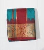 Sumathi Green Karishma Soft Silk 7 Inch Border Fine Quality Dhoti