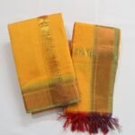 Kalyani Zari Set Dhoti (Fire Bush)