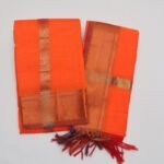 Kalyani Zari Set Dhoti (Portland Orange)