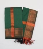 Kalyani Zari Set Dhoti (BOTTLE GREEN)