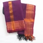 Kalyani Zari Set Dhoti (Grape)