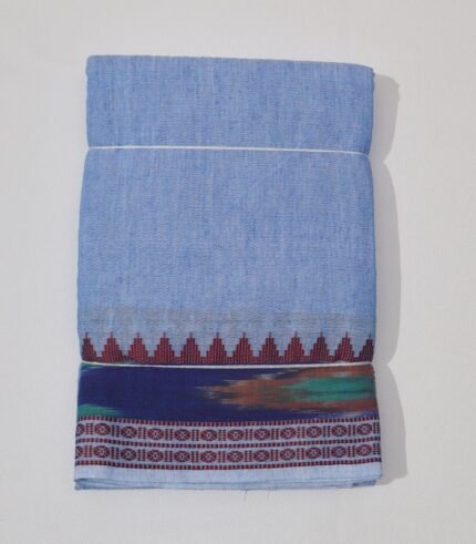 Pochampalli Dhoti (Dark Pastel Blue)